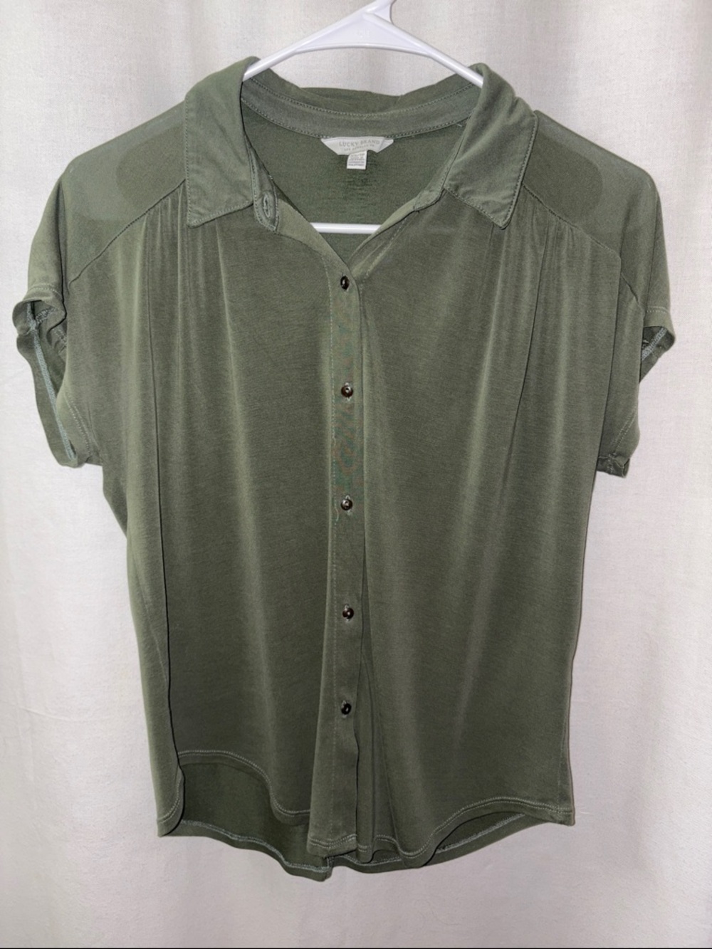Lucky Brand Olive Green Button-Down Shirt